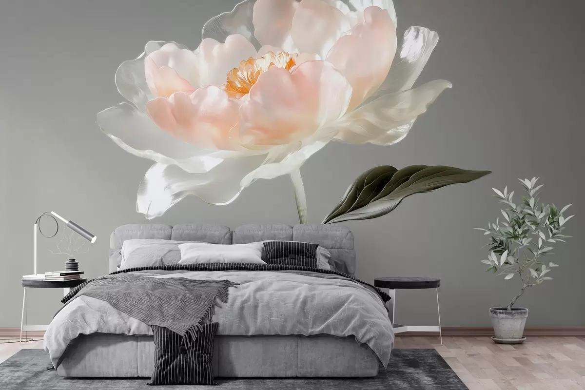 murais de parede flor grande em estilo de vidro w04030