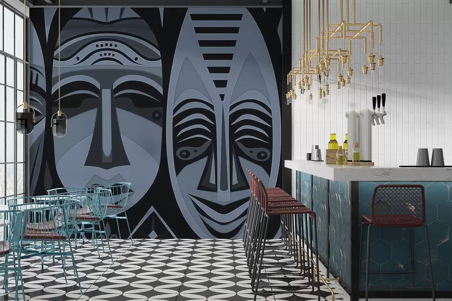 murais de parede Máscaras africanas w04043v1