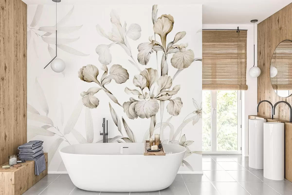 murais de parede Íris, em tons de bege w03955v2