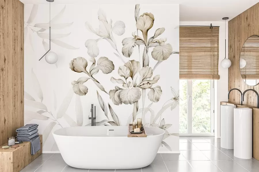 murais de parede Íris, em tons de bege w03955v2