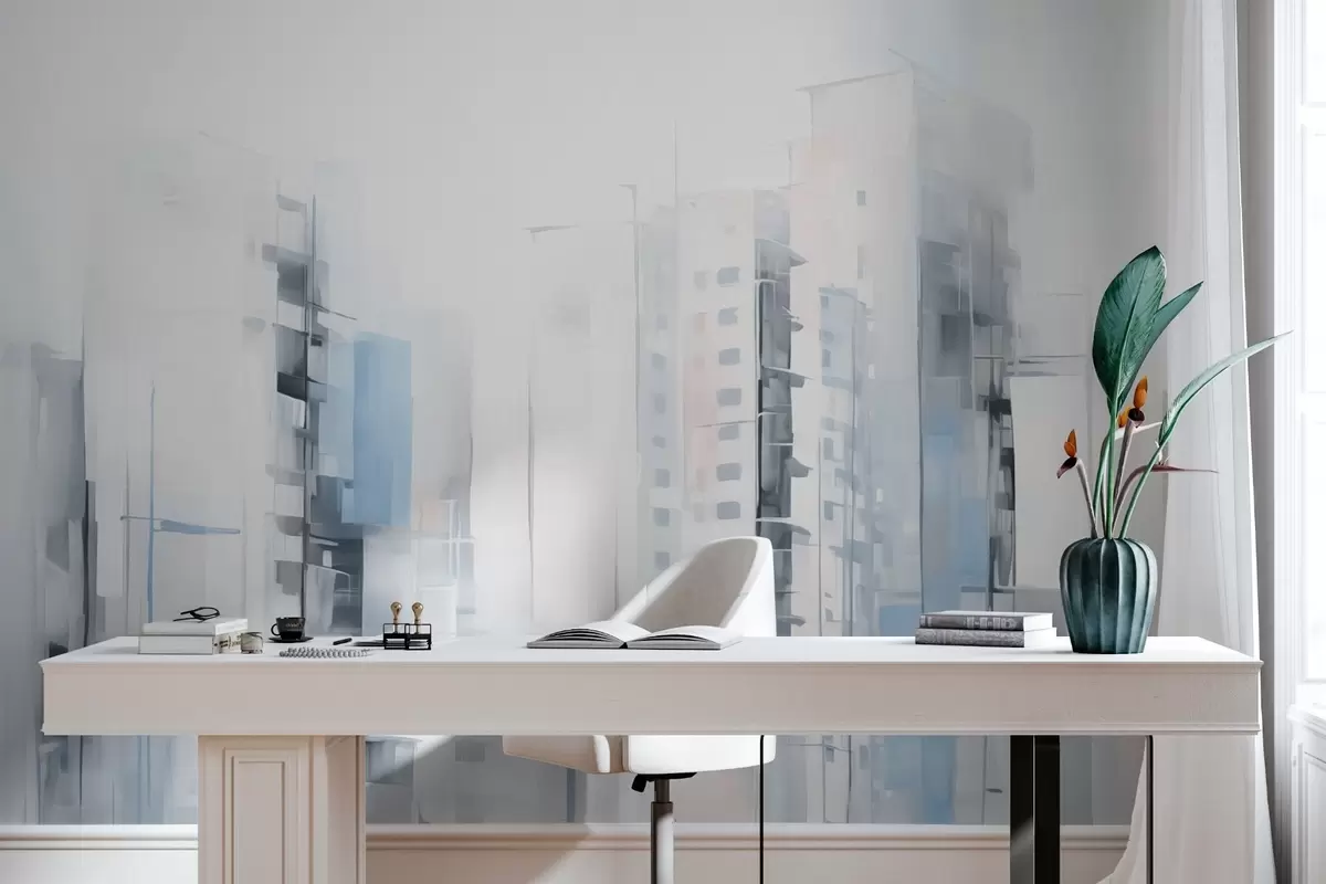 murais de parede Pintura abstrata de imitação de paisagem urbana w04100