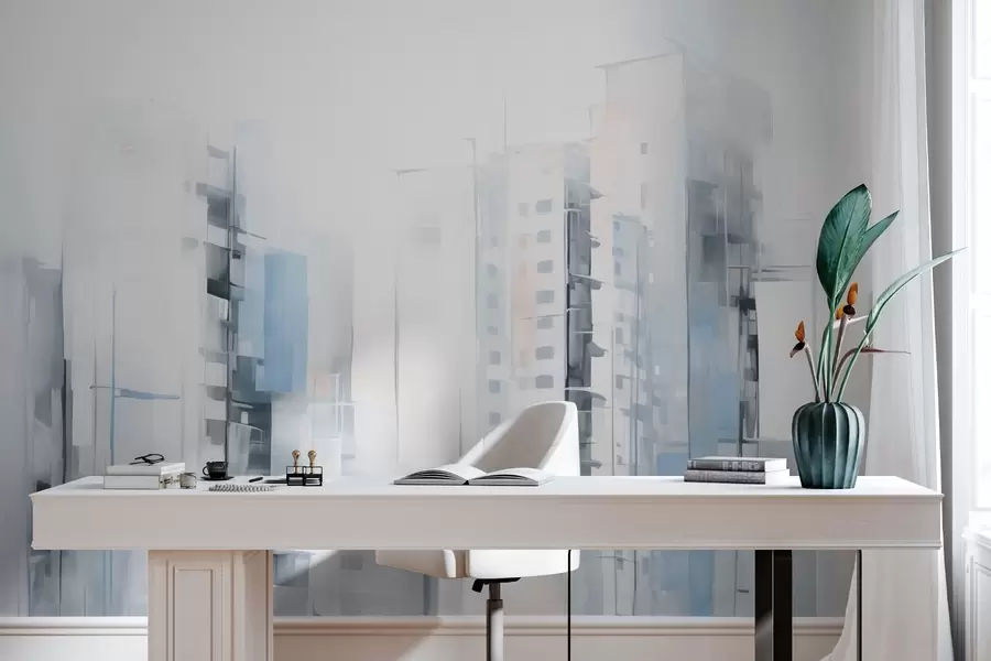 murais de parede Pintura abstrata de imitação de paisagem urbana w04100