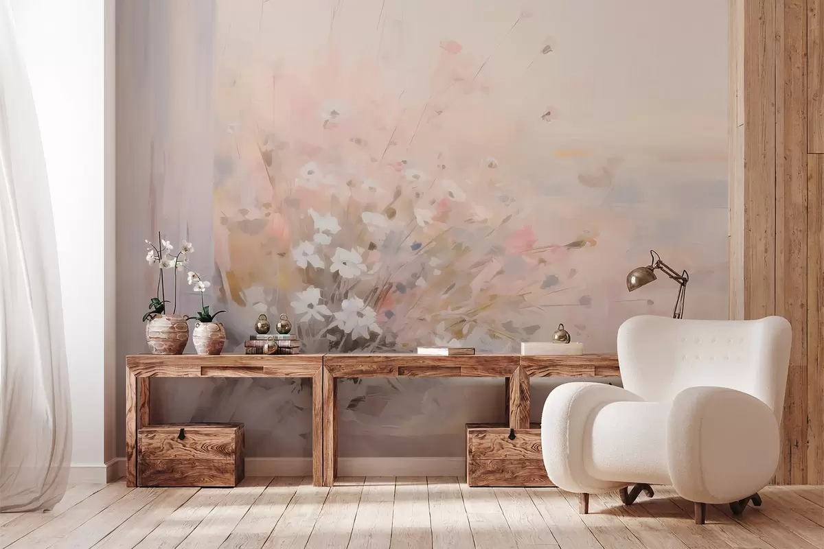 murais de parede Buquê de flores na janela, imitação de pintura w04101