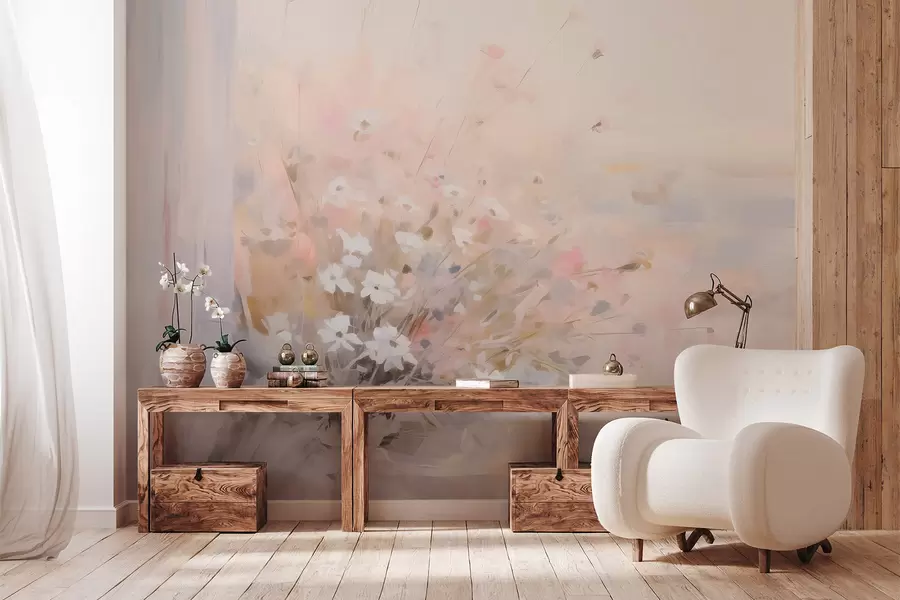 murais de parede Buquê de flores na janela, imitação de pintura w04101