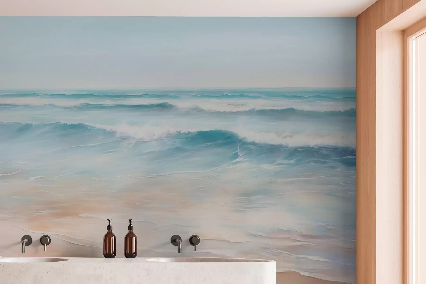 murais de parede Pintura de imitação de paisagem marinha w04103