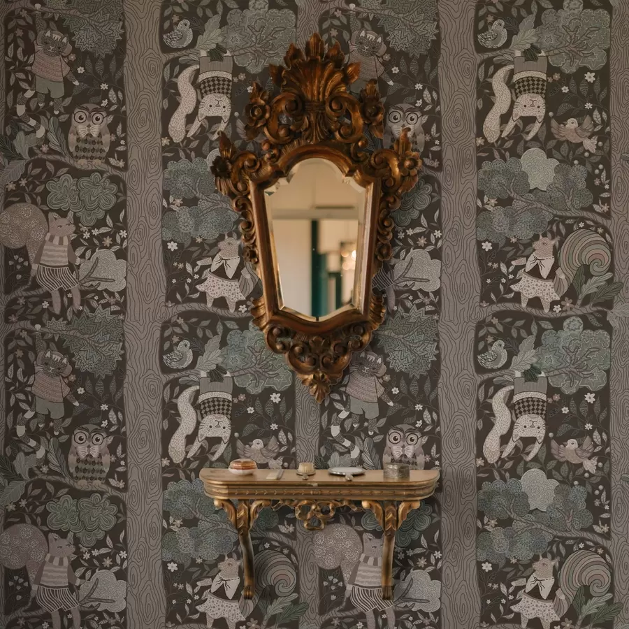 murais de parede Desenho gráfico da natureza feito à mão em estilo étnico a00173