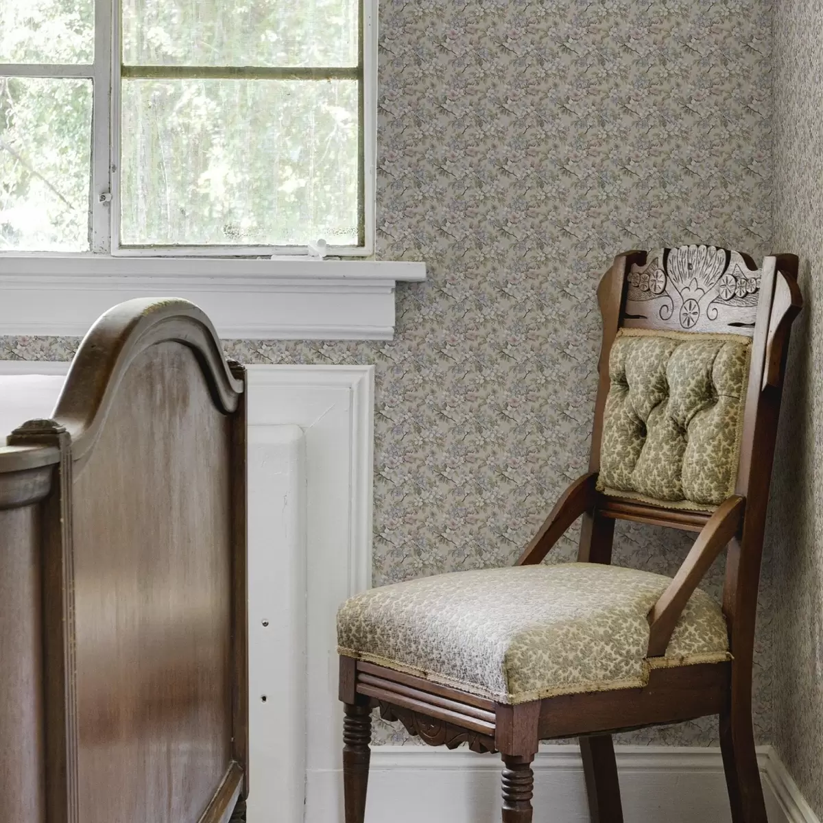 Papel de parede Buquê diagonal com flores de primavera em tons delicados a00204