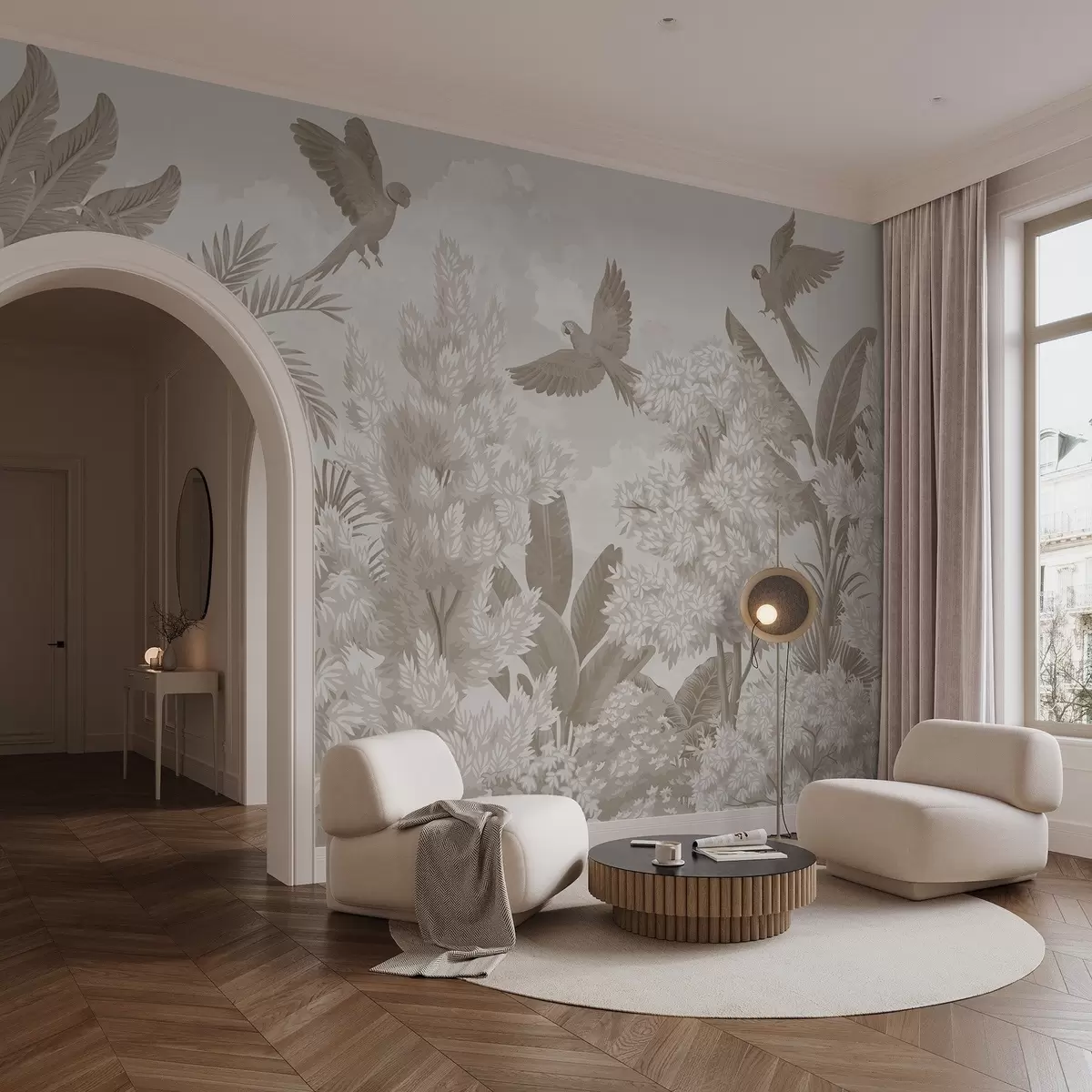 murais de parede Papagaios na selva w04105v1