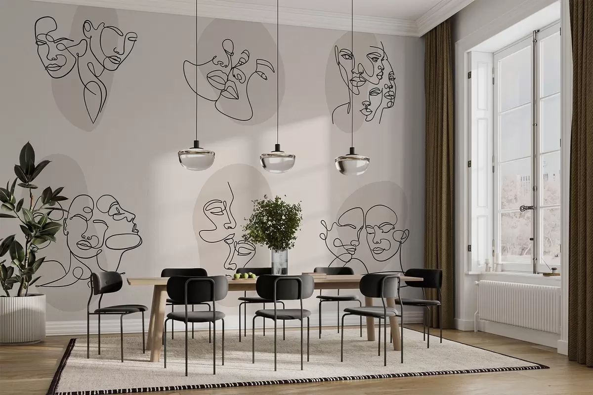 murais de parede Faces abstratas w04106