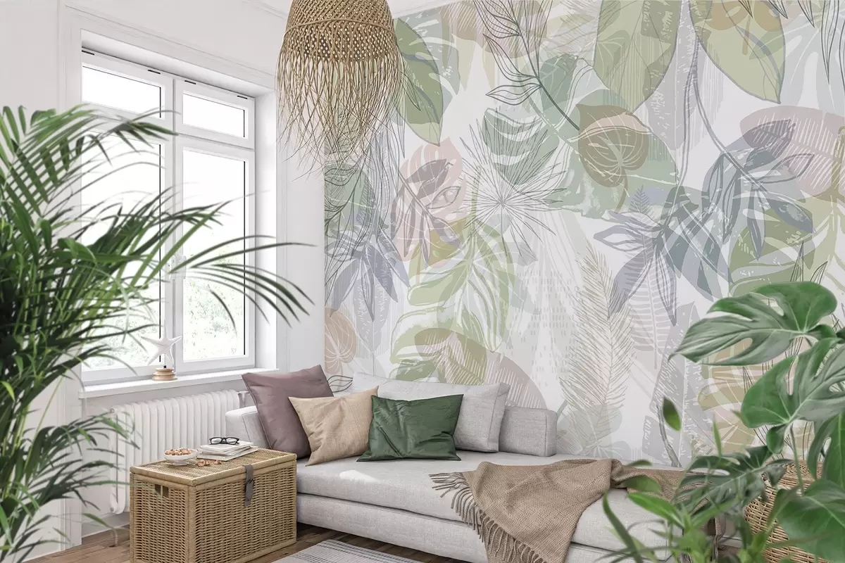 murais de parede Folhas de palmeira w04107