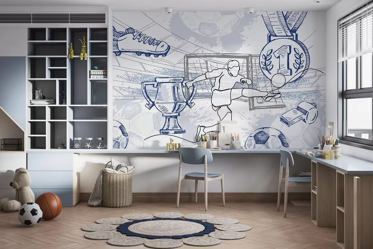 murais de parede Atributos do futebol w04108