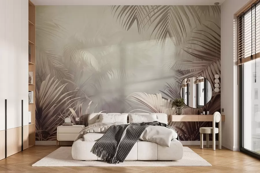 murais de parede selva tropical com um tom neutro w04142v1