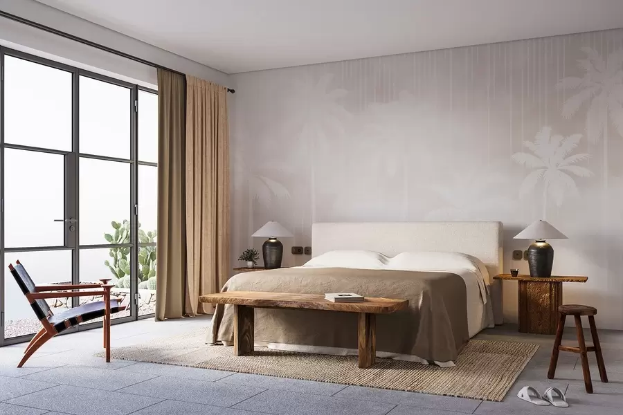 murais de parede Neblina com palmeiras w04180v2