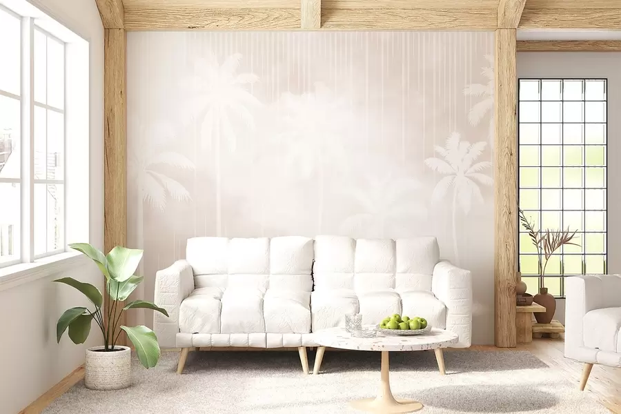 murais de parede Neblina com palmeiras w04180v2