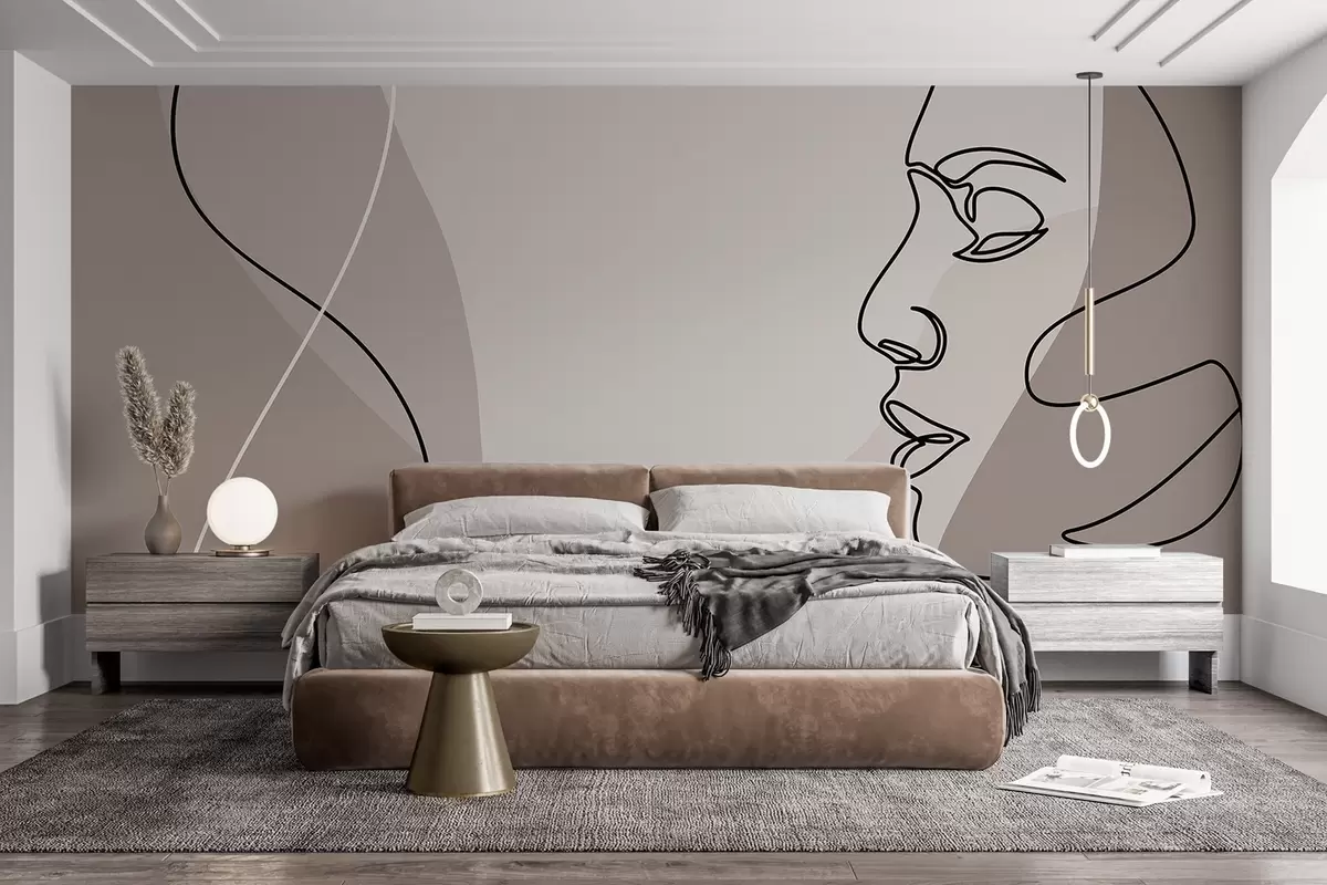 murais de parede Rosto abstrato w09231v3