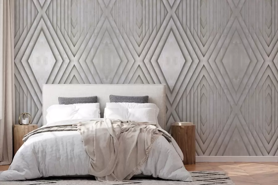 murais de parede imitação de painéis de madeira nas cores bege w04168