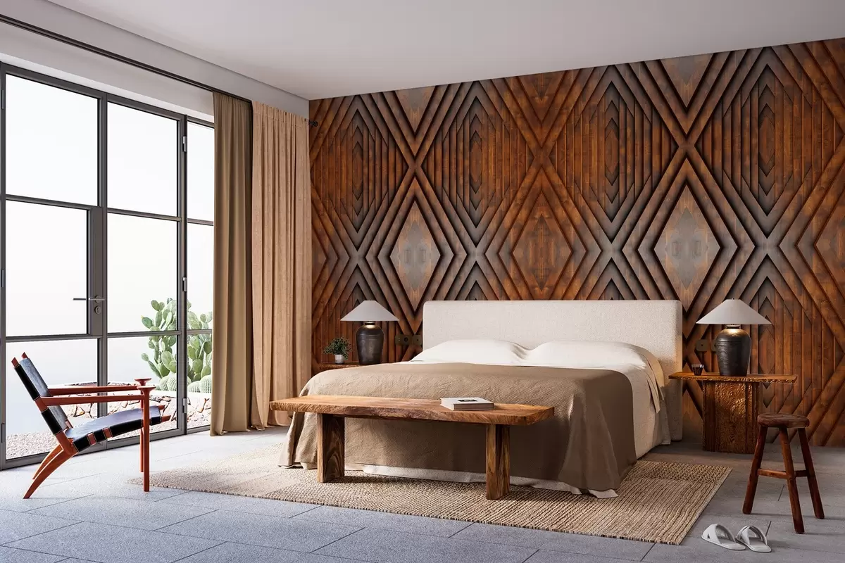 murais de parede imitação de painéis de madeira w04168v1