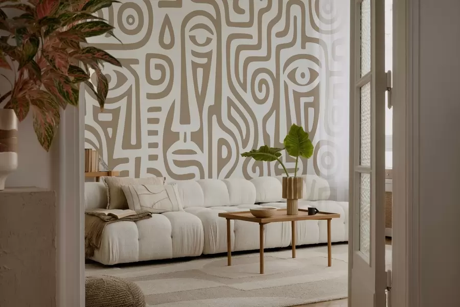 murais de parede Detalhes faciais estilizados w04186v2