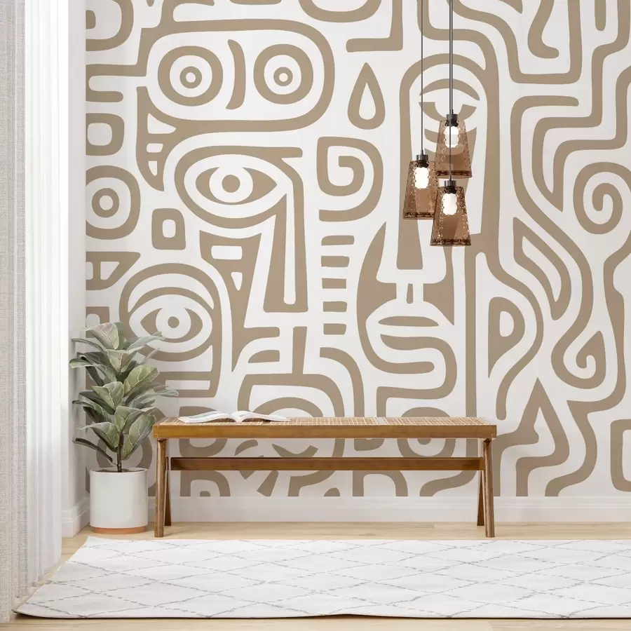 murais de parede Detalhes faciais estilizados w04186v2