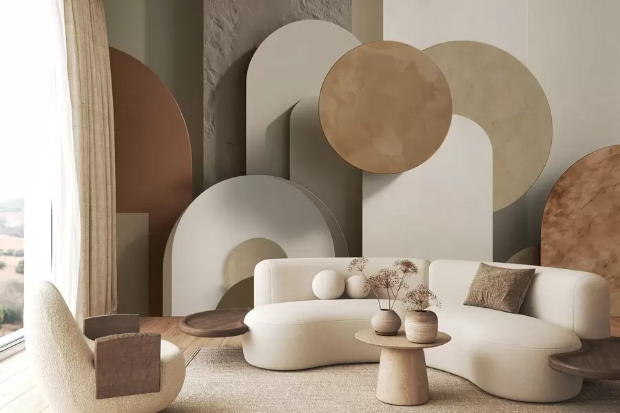 murais de parede geometria com simulação de volume w04208