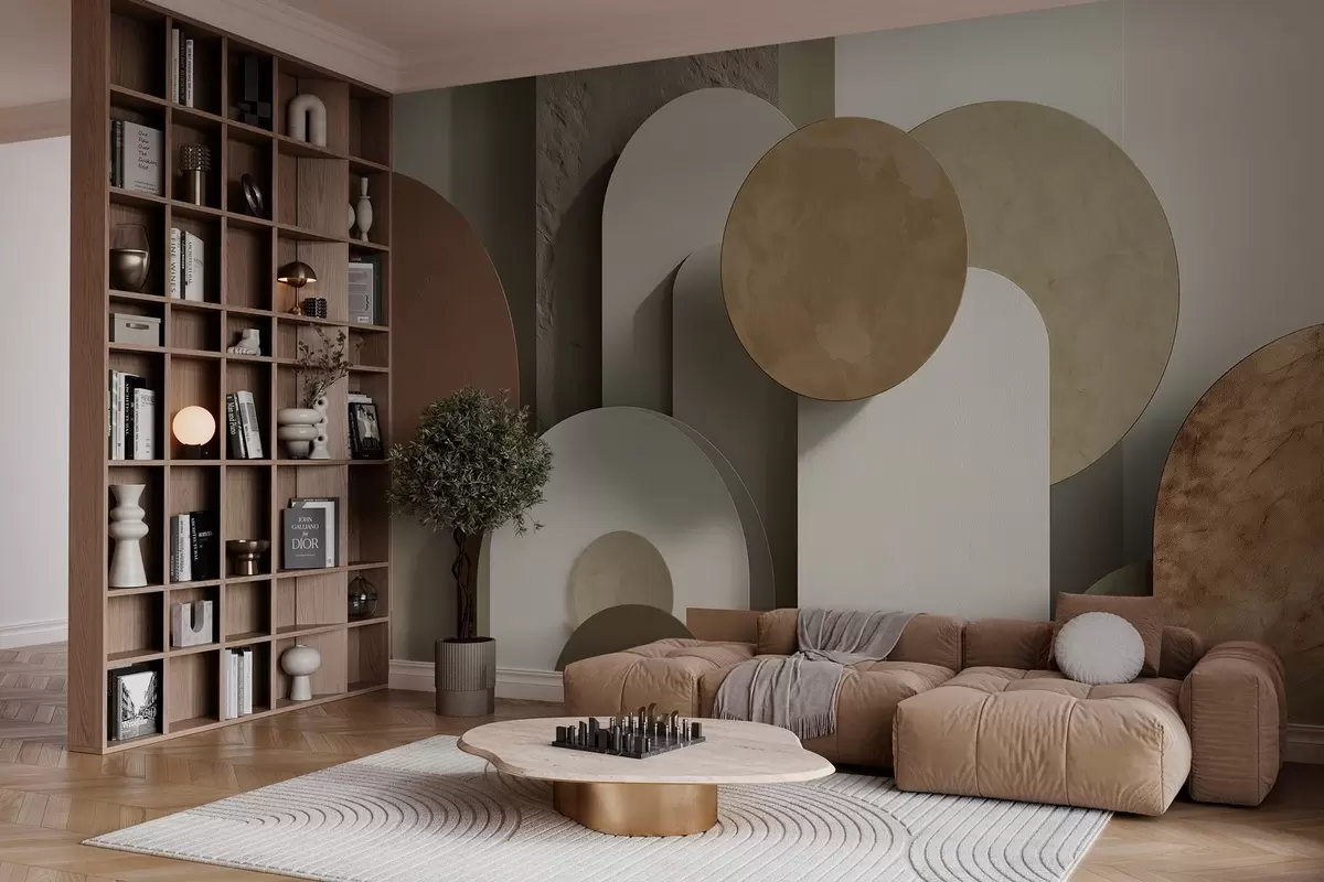 murais de parede geometria com simulação de volume w04208