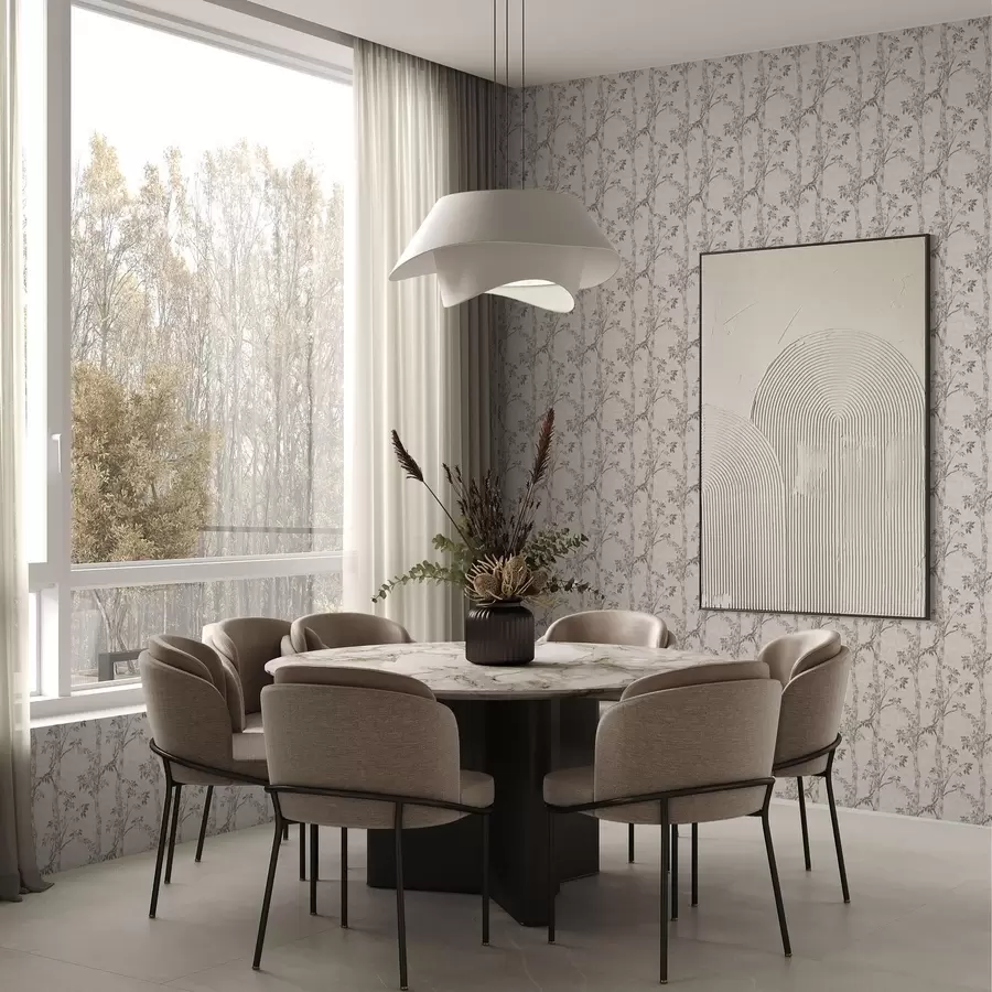 murais de parede Ramos de bétula com folhas, fundo texturizado a00257v1