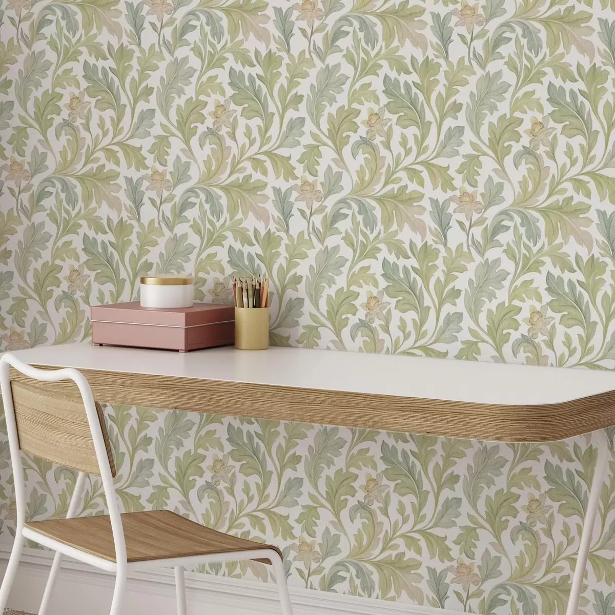 Papel de parede Ornamento floral vintage em fundo branco a00277v2