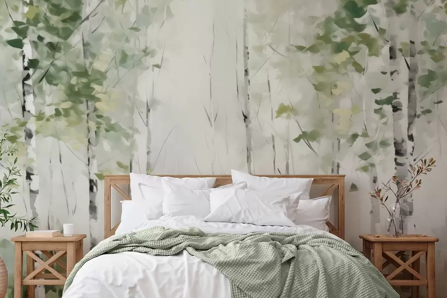 murais de parede Pintura de imitação de floresta decídua w04234