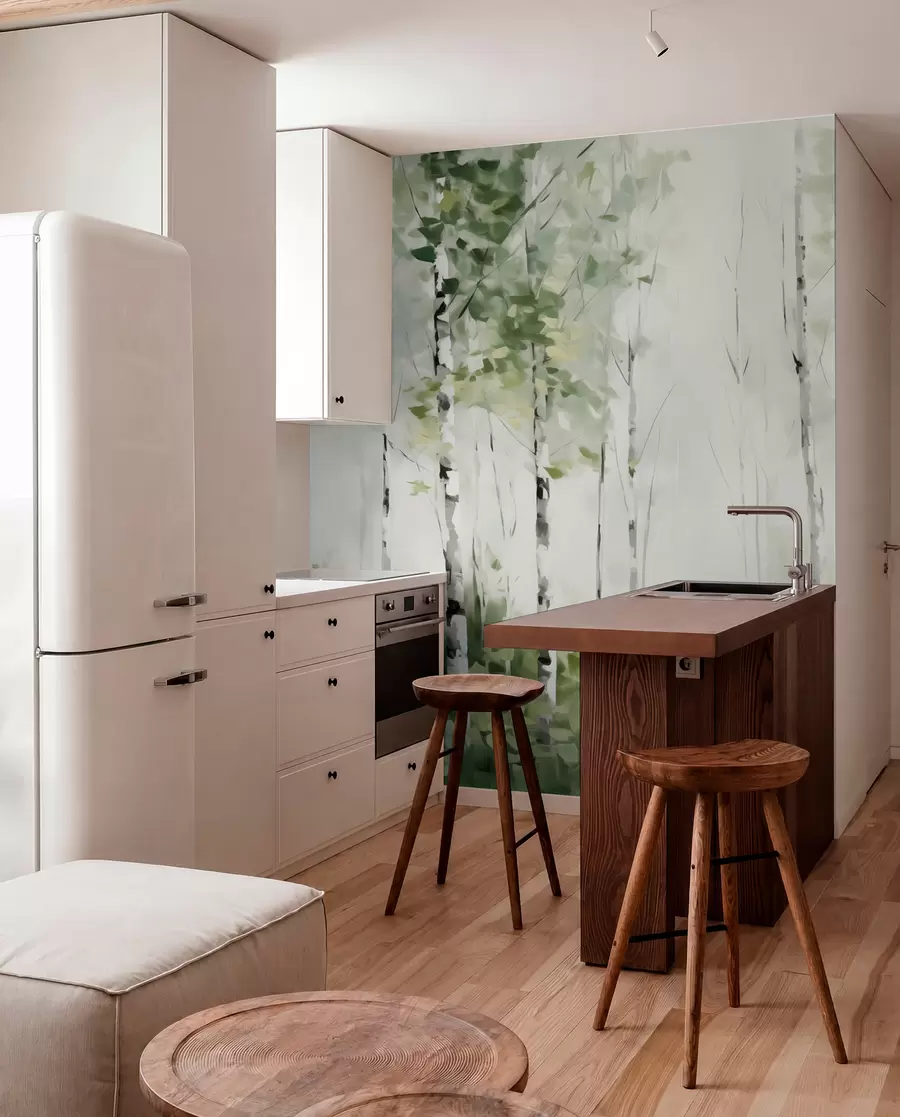 murais de parede Pintura de imitação de floresta decídua w04234