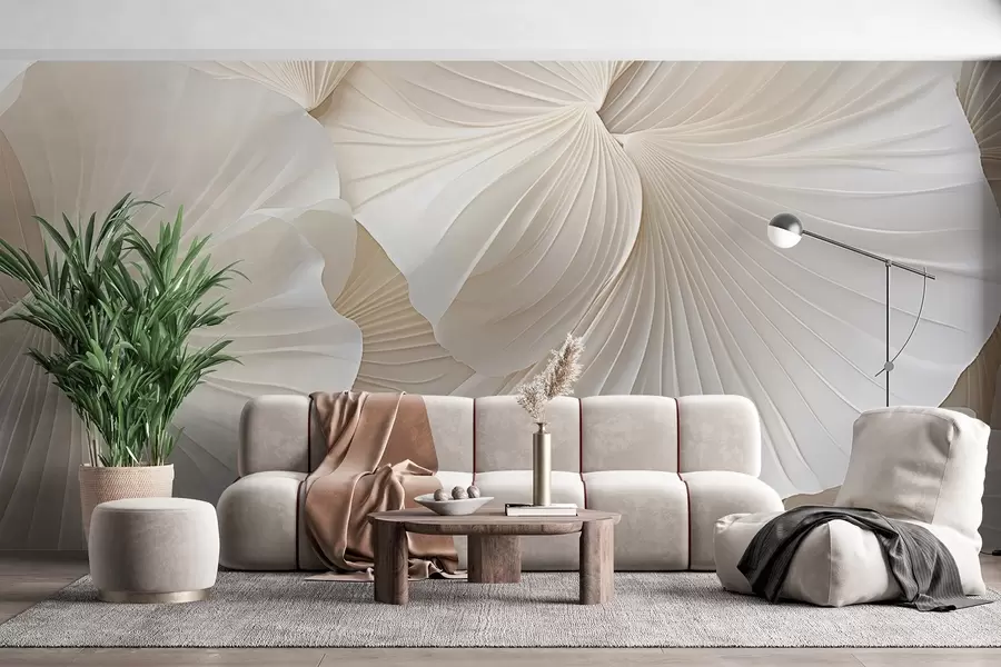 murais de parede pétalas, flores, branco, creme, textura, ternura, decorativo w04216