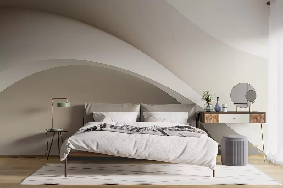 murais de parede abstração, ondas, curvas suaves, bege, suave, linhas, moderno w04217v1