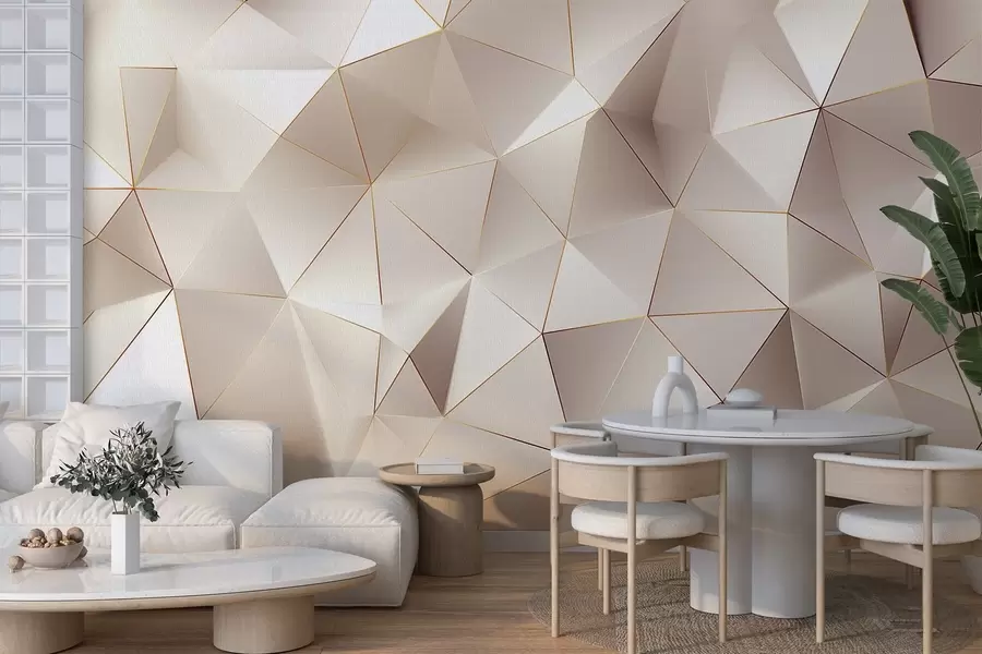 murais de parede geometria, abstração, luz, facetas, padrão, estrutura w04236v1