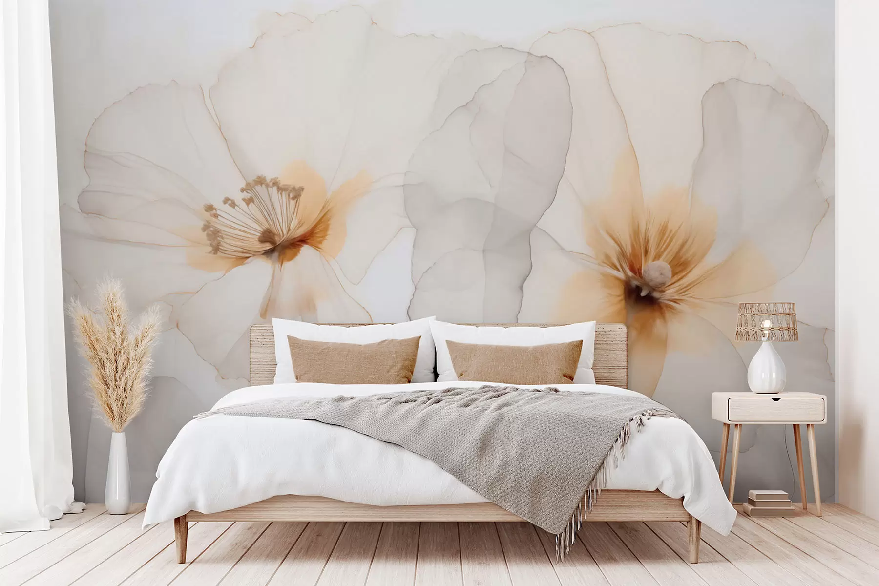 murais de parede Imitação de flores em aquarela w04235