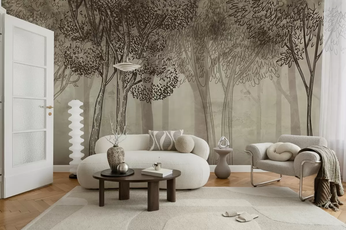 murais de parede Árvores frondosas e exuberantes w04251