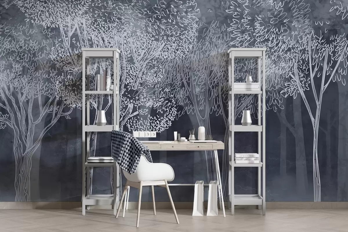 murais de parede Árvores frondosas e exuberantes w04251v2