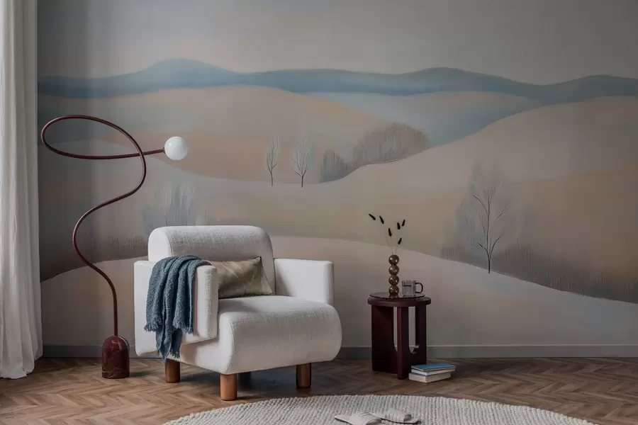 murais de parede paisagem no estilo de um desenho em pastel w04077