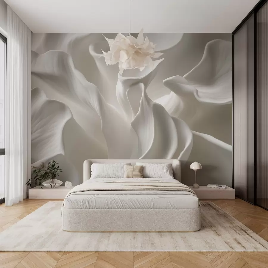 murais de parede pétalas onduladas com imitação de volume w04212