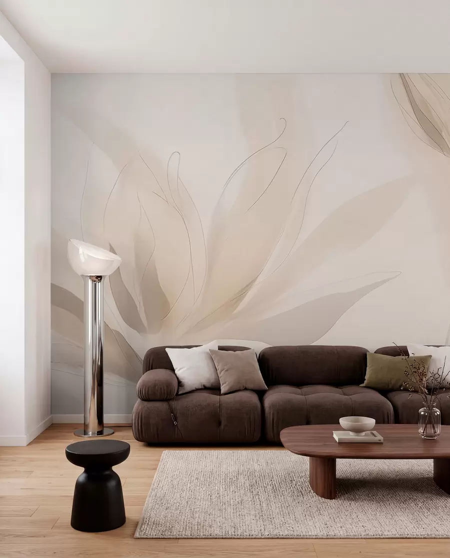 murais de parede Folhas leves e abstratas w04243