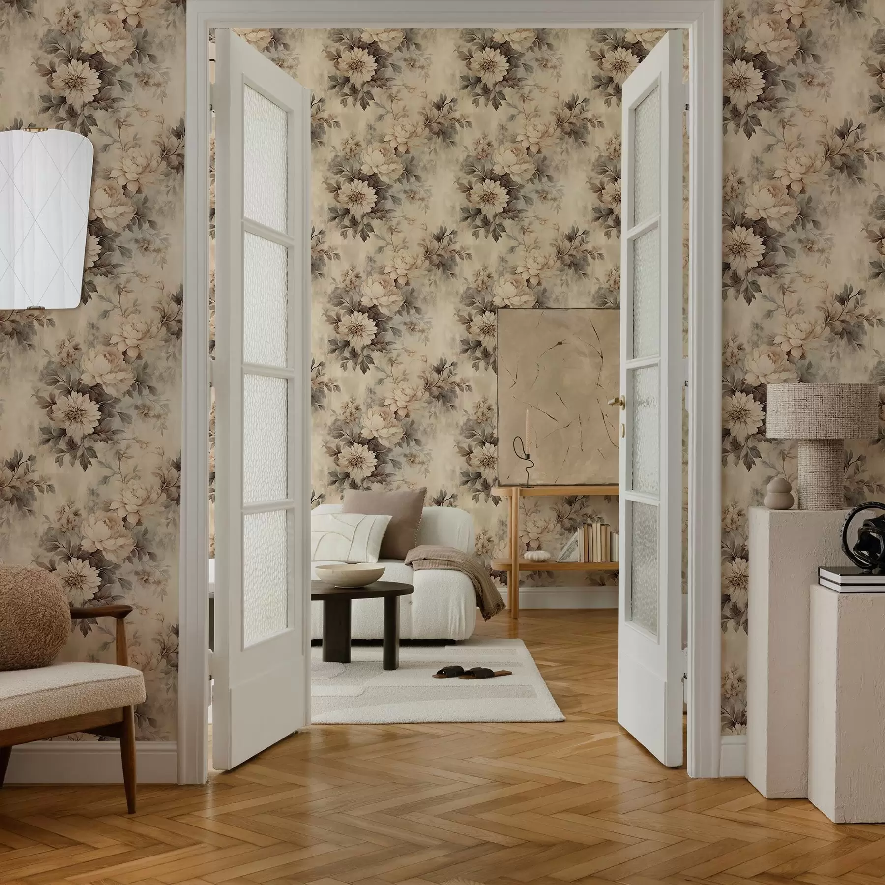 murais de parede Flores em aquarela vintage