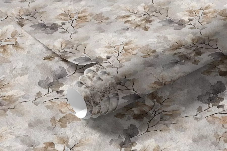 murais de parede Padrão neutro de galhos em aquarela a00422