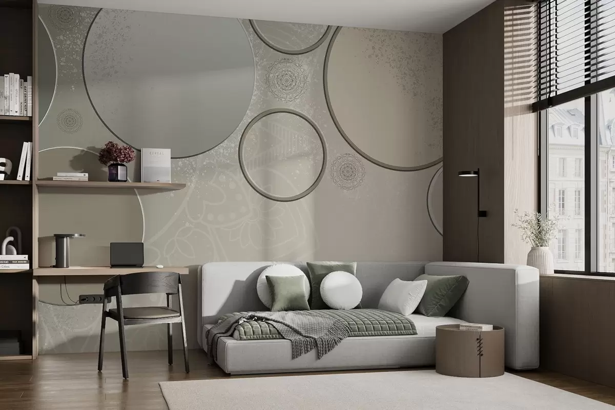 murais de parede Variedade de círculos em um fundo translúcido w09181