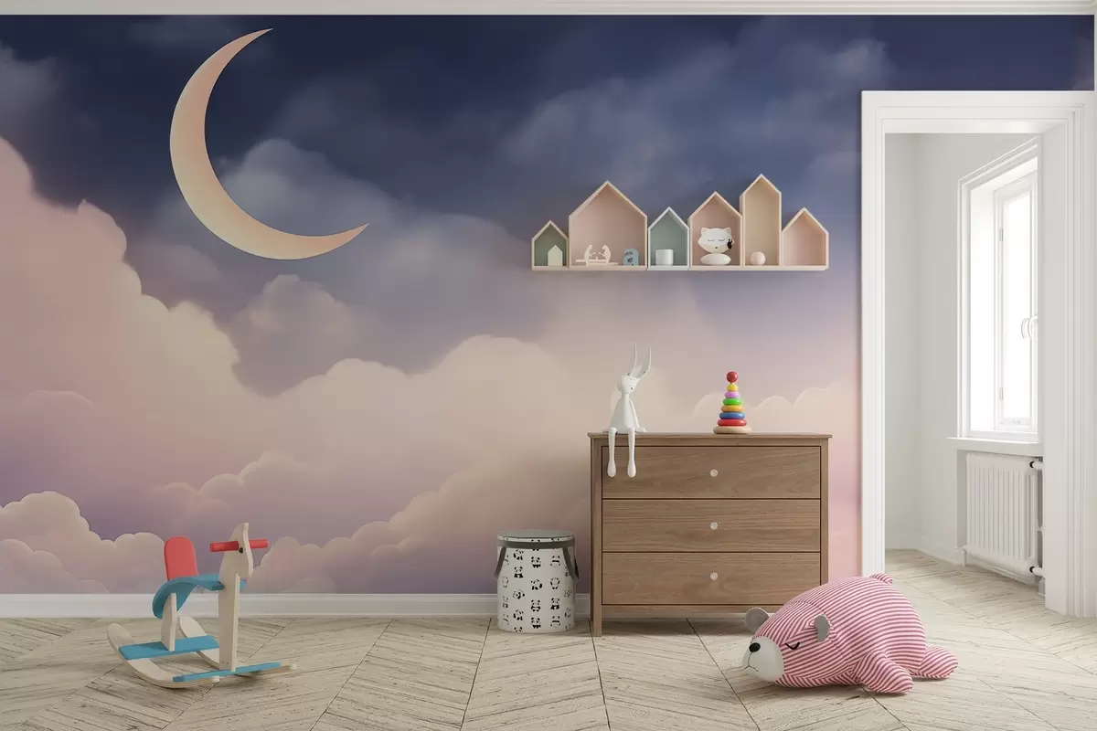 murais de parede Nuvens e a lua w04330