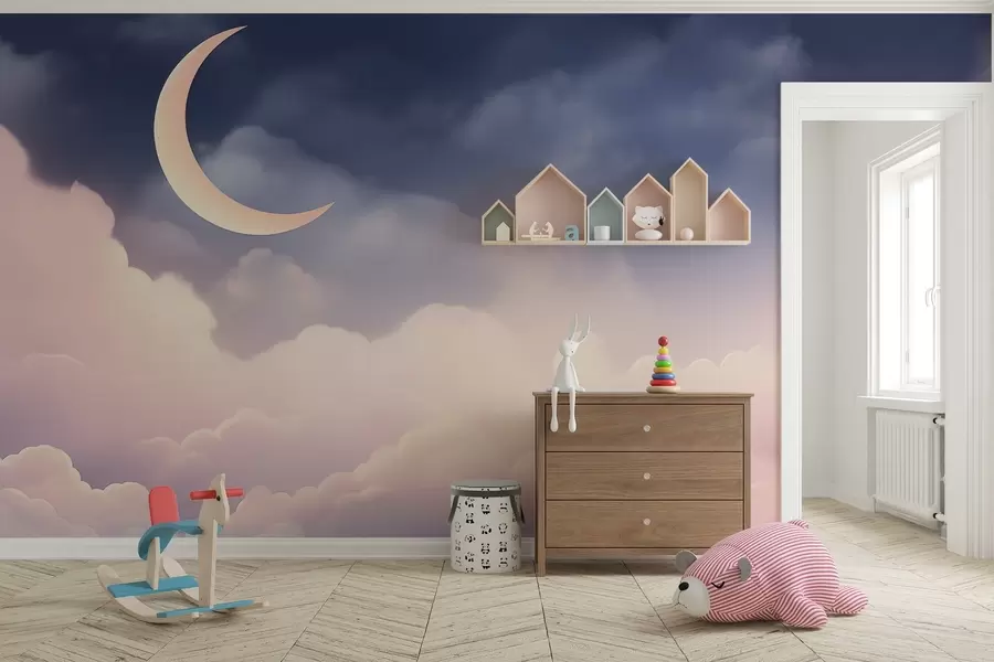 murais de parede Nuvens e a lua w04330