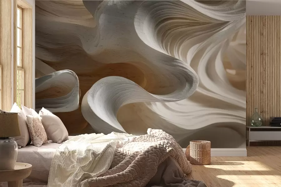 murais de parede Imitação de ondas de madeira w04316