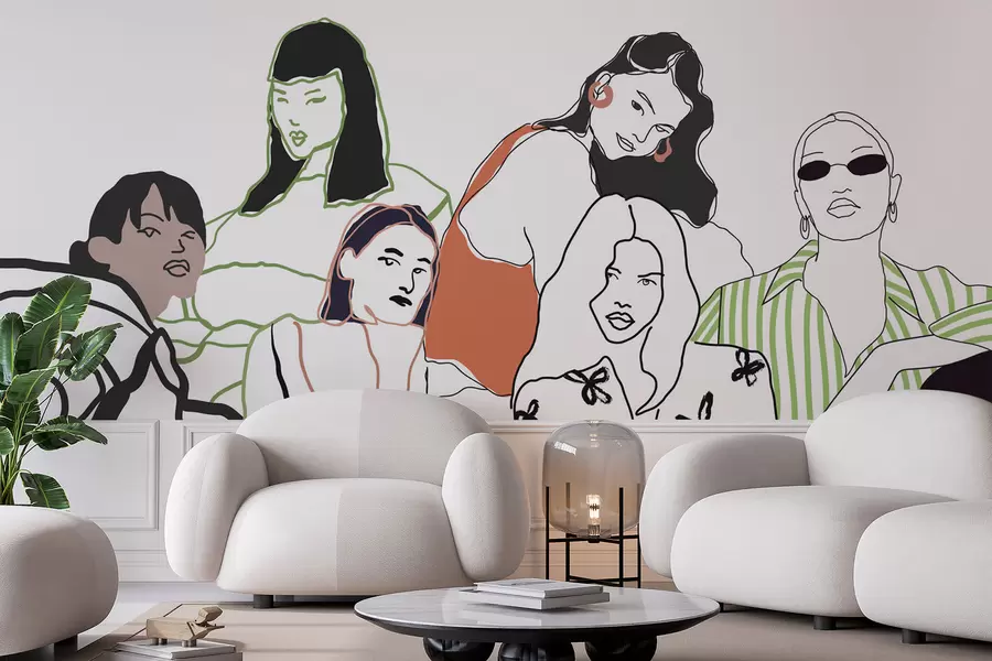 murais de parede Meninas w04359