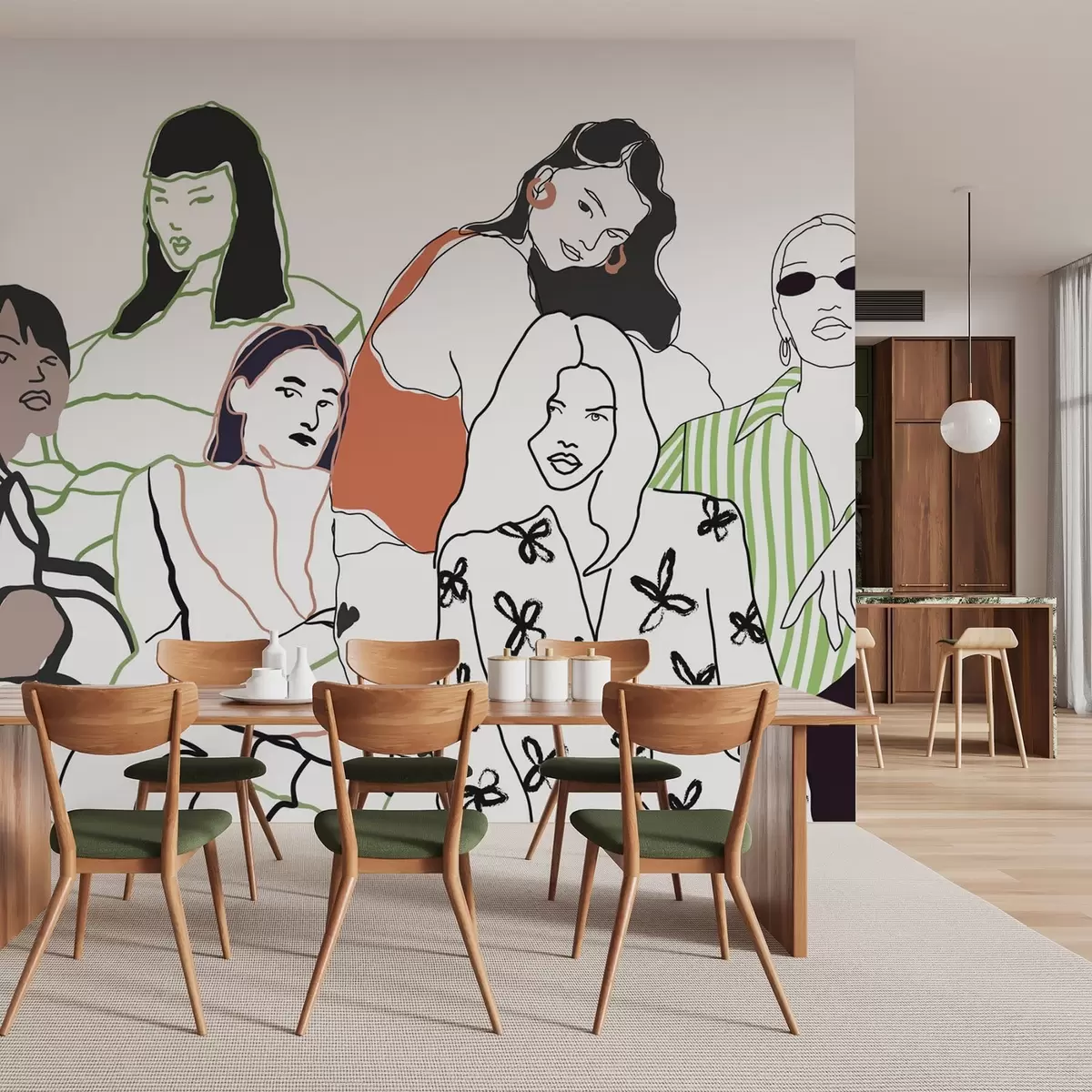 murais de parede Meninas w04359