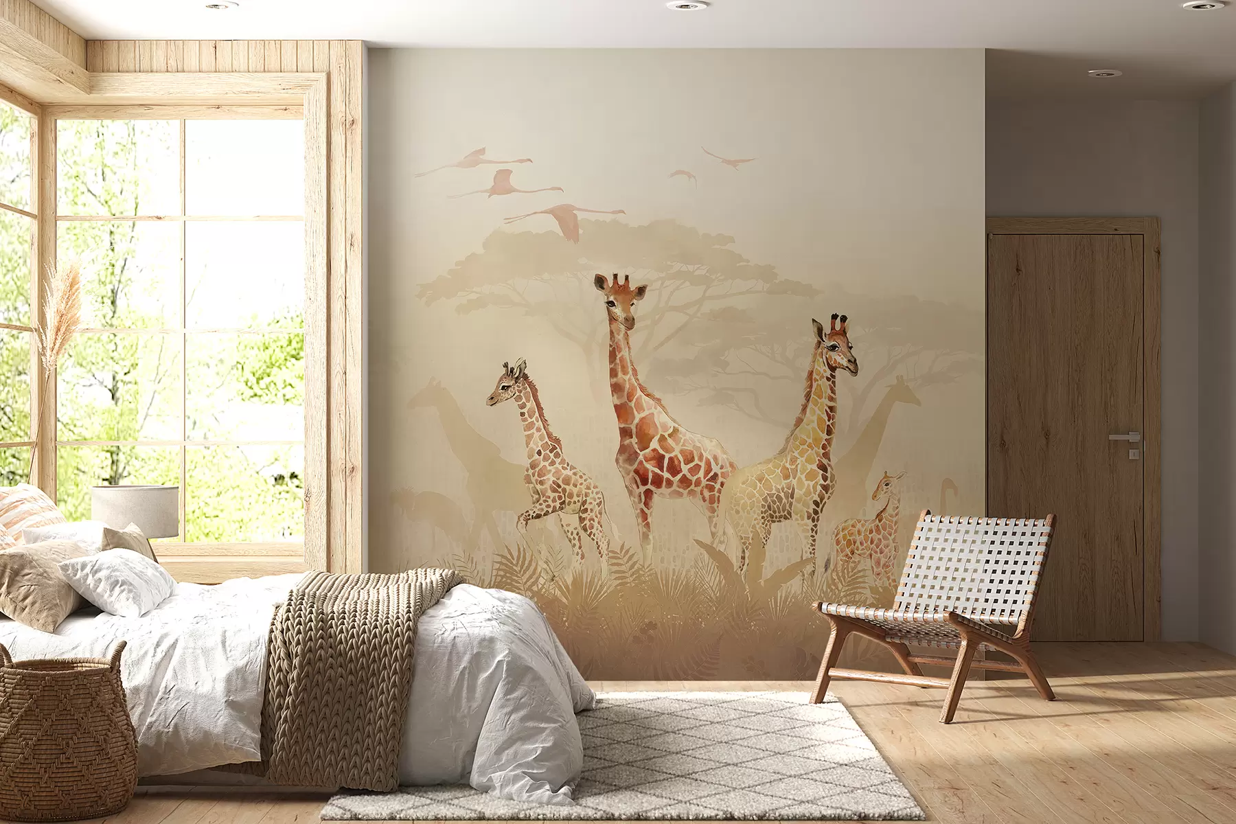 murais de parede girafas na savana u78437