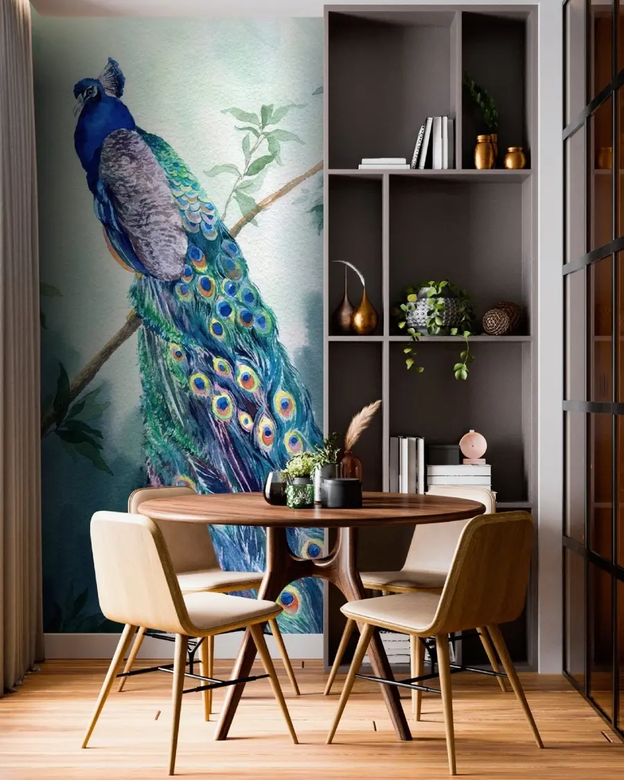murais de parede Pássaro real pavão u71623