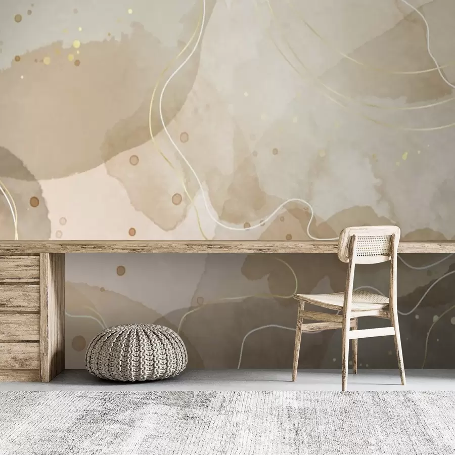 murais de parede Padrão de aguarela em estilo boho com veios u71771