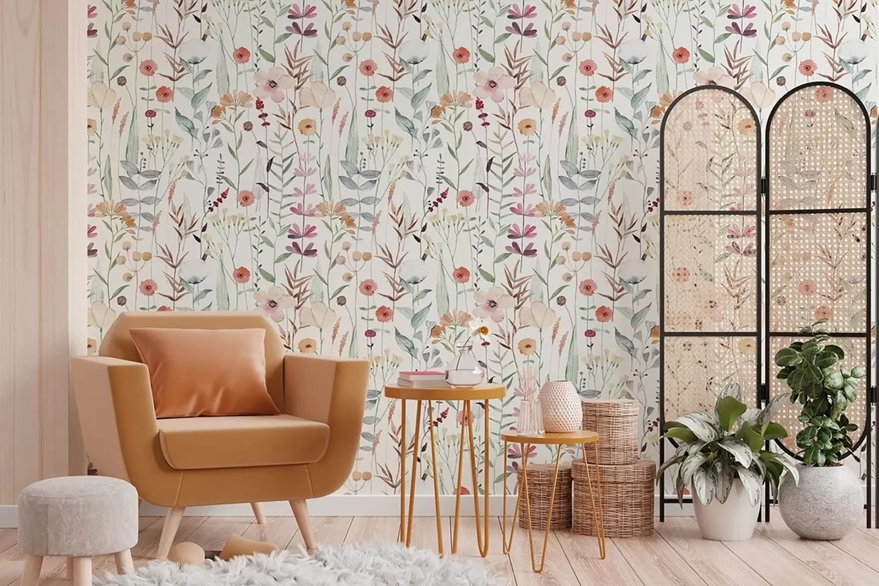 murais de parede Flores silvestres em estilo Boho u71737